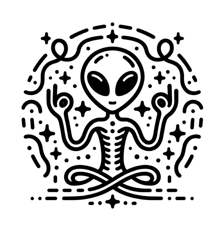 alien-malvorlage-meditation-im-weltall