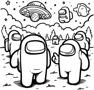 astronauten-und-ufo-im-weltall-ausmalvorlage