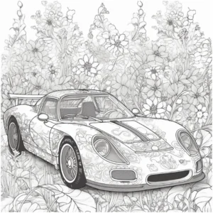 auto-im-blumendesign-malvorlage
