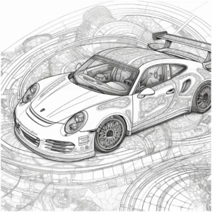 auto-im-einzigartigen-design-ausmalvorlage