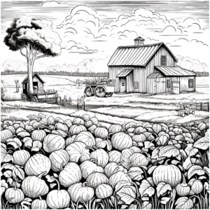 bauernhof-kuerbisse-und-traktor-malen