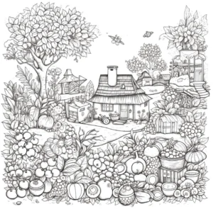 bauernhof-mit-obstgarten-und-pflanzen