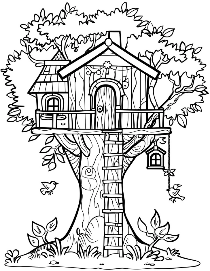 baumhaus-im-wald-ausmalbild