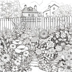 bluehende-blumen-im-garten-ausmalvorlage