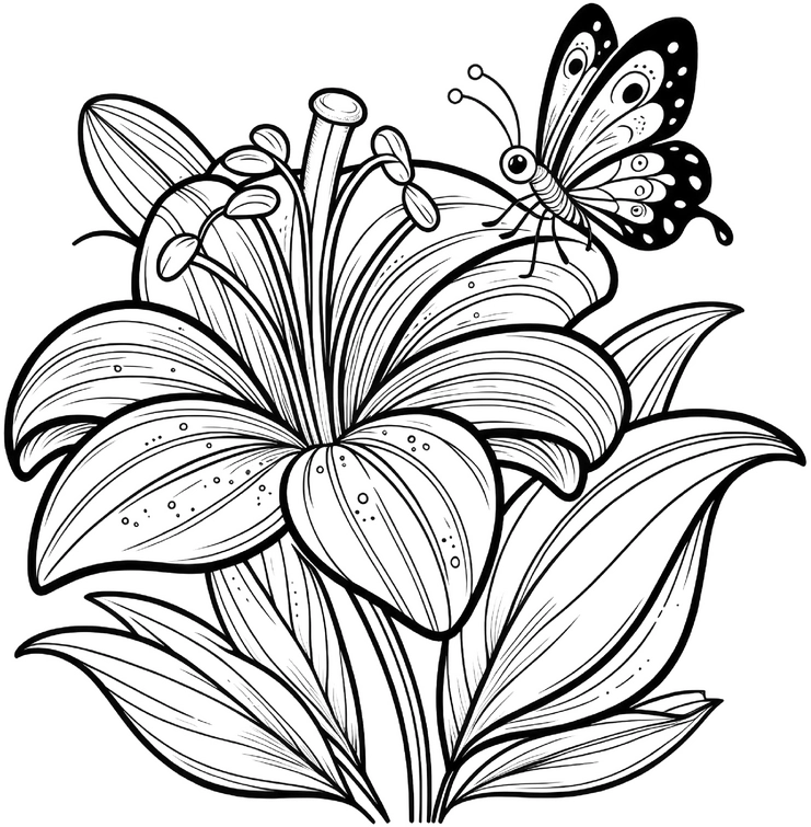 blume-und-schmetterling-ausmalbild