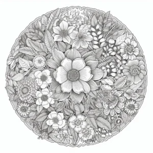 blumen-und-pflanzen-mandala-malvorlage