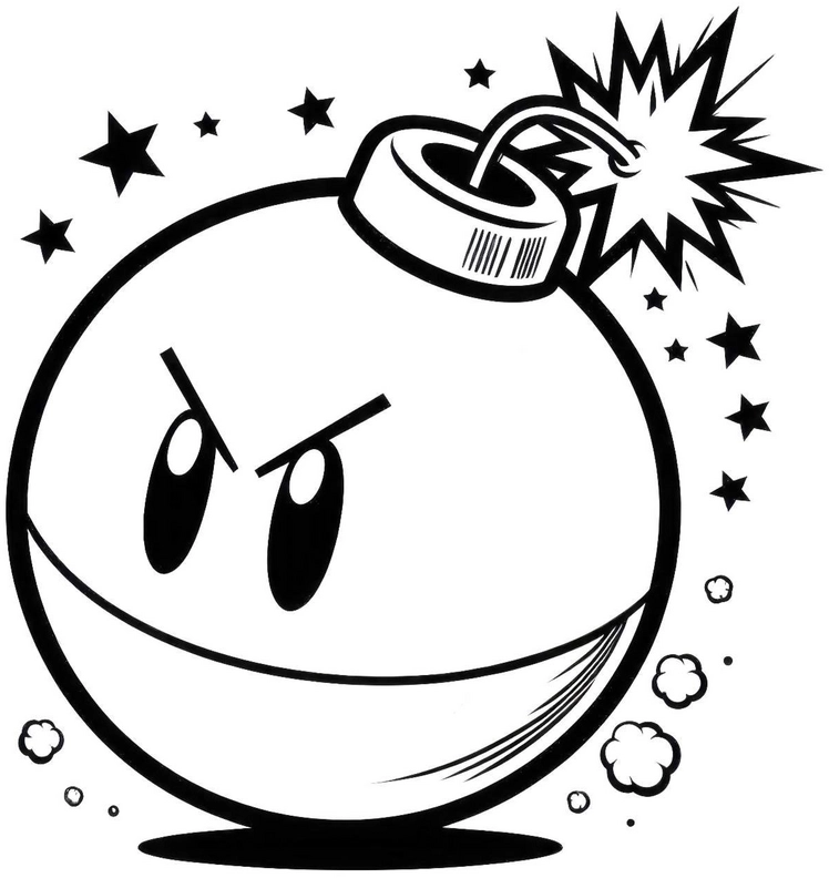 bombe-mit-sternen-ausmalvorlage