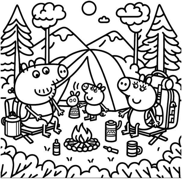 camping-szene-mit-tieren-und-freunden