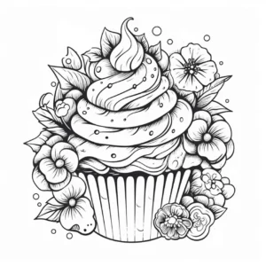 cupcake-mit-blumen-ausmalvorlage