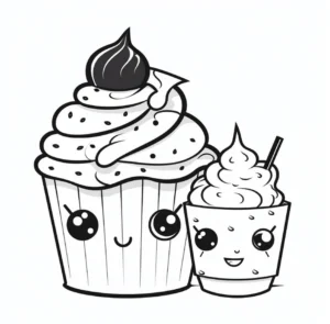 cupcake-und-becher-mit-sahne-malvorlage