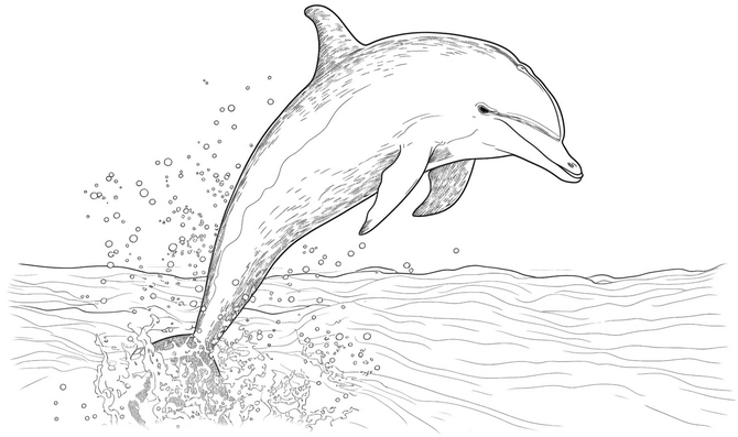 delfin-im-sprung-ausmalvorlage