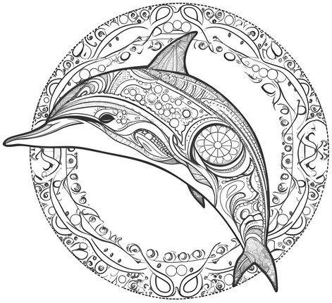 delfin-mandala-ausmalvorlage