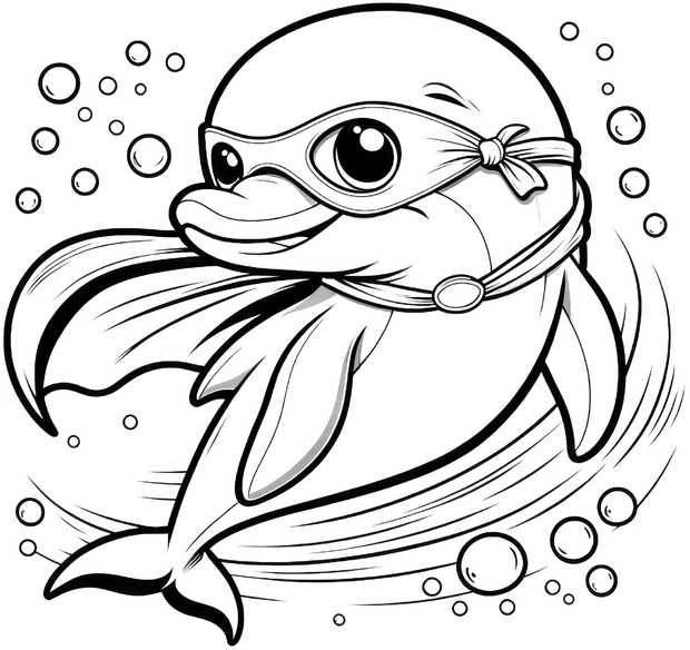 delfin-schwimmbrille-ausmalvorlage