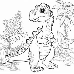 dinosaurier-im-wald-ausmalvorlage