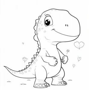 dinosaurier-mit-blumen-ausmalbild