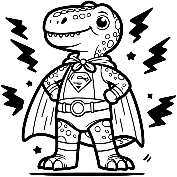 dinosaurier-superhelden-mit-blitzen-und-sternen