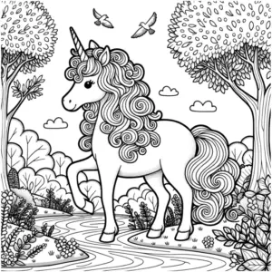 einhorn-im-zauberwald-zum-ausmalen