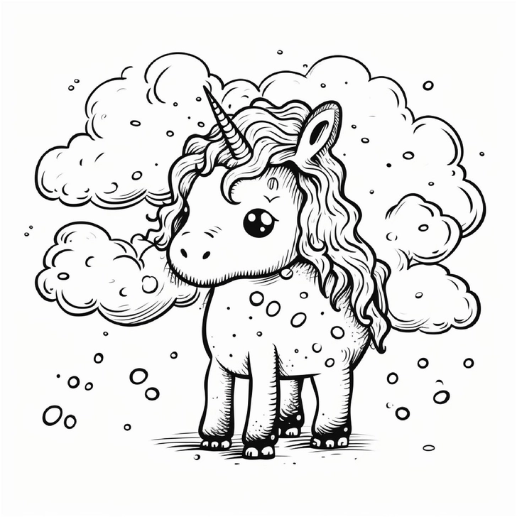 einhorn-in-wolken-malvorlage