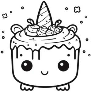 einhorn-kuchen-mit-sueßigkeiten-malen