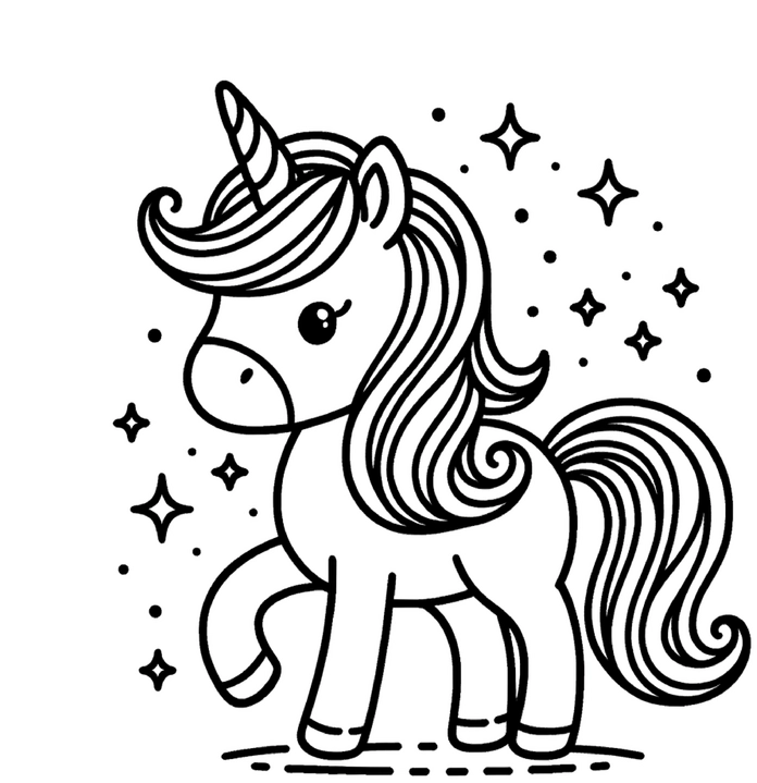 einhorn-malvorlage-mit-funkelnden-sternen
