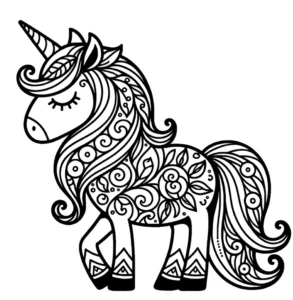 einhorn-mit-floralen-mustern-zum-ausmalen