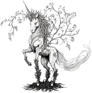 einhorn-mit-pflanzenmuster-ausmalvorlage