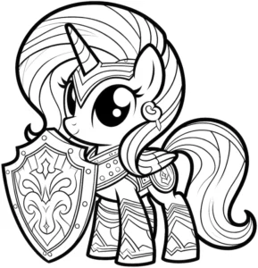 einhorn-pony-in-ruestung-mit-schild