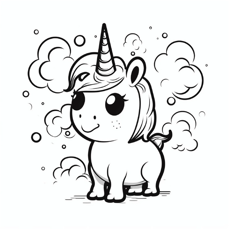 einhorn-pummel-in-wolken-malvorlage