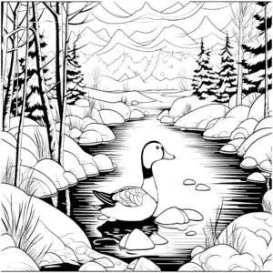ente-in-der-natur-ausmalvorlage