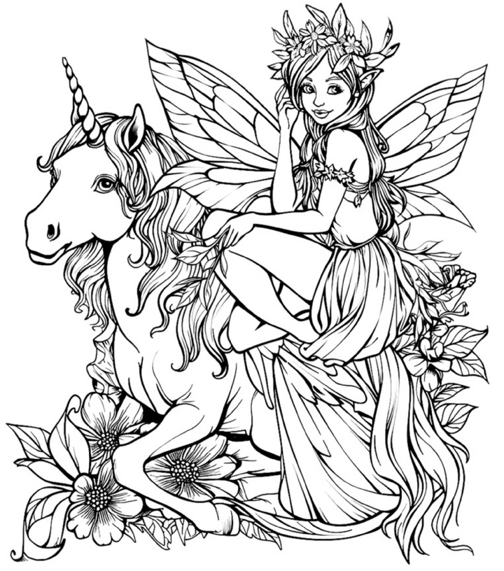 fee-und-einhorn-ausmalbild