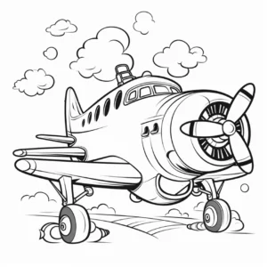 flugzeug-in-den-wolken-malvorlage