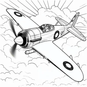 flugzeug-in-den-wolken-mit-strahlen