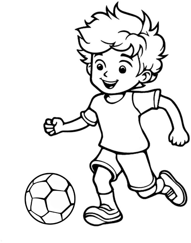 fröhliches-kind-mit-fussball-malen