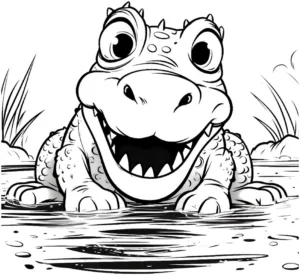 glueckliches-krokodil-malen-im-wasser