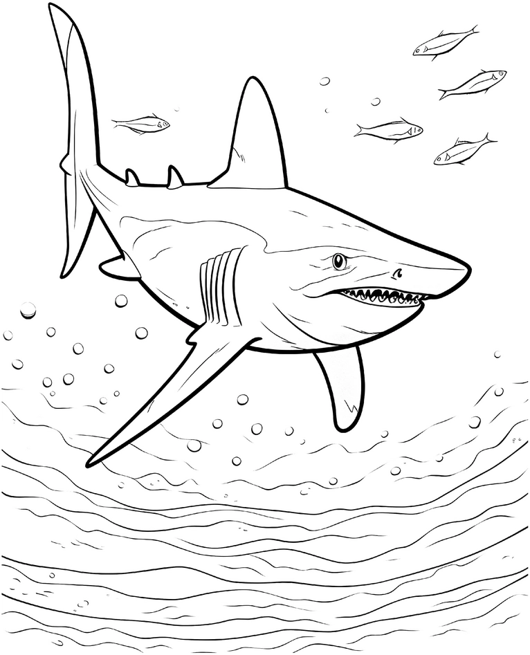 haifisch-im-wasser-ausmalvorlage
