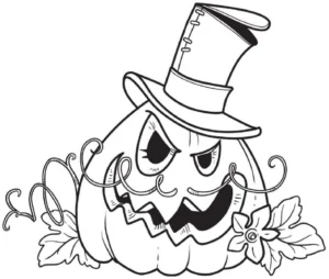 halloween-kuerbis-mit-hut-grimmig-ausmalen