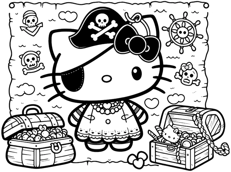 hello-kitty-piratin-mit-schatztruhen