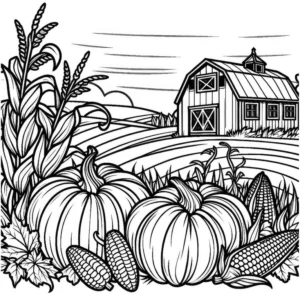 herbstlandschaft-mit-kuerbis-und-mais-ausmalvorlage