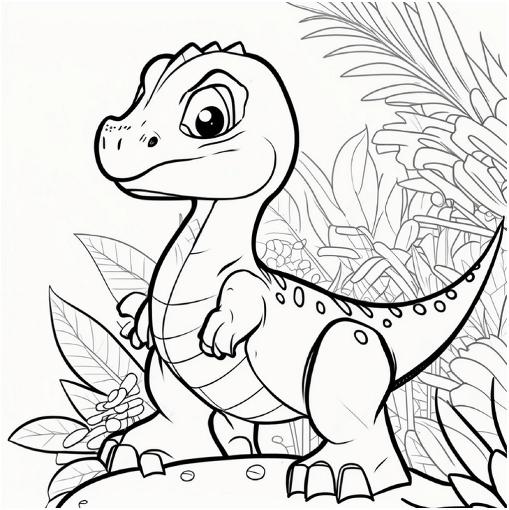 kleiner-dinosaurier-in-pflanzenlandschaft