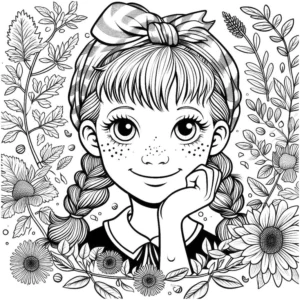 maedchen-mit-blumen-ausmalbild