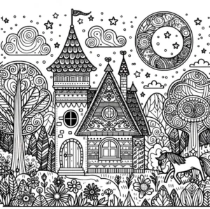 maerchenhaftes-haus-und-pferd-in-fantasiewelt