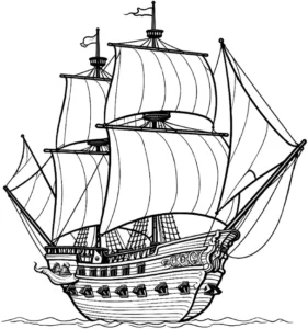 malvorlage-abenteuerschiff-grosse-segel-boot