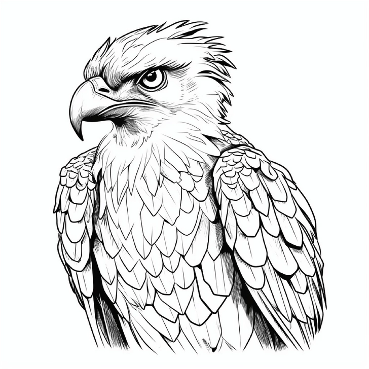 malvorlage-adler-mit-detaillierten-federn-und-scharfen-augen