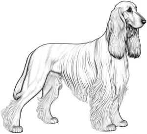 malvorlage-afghanischer-windhund-langes-fell-ausmalbild
