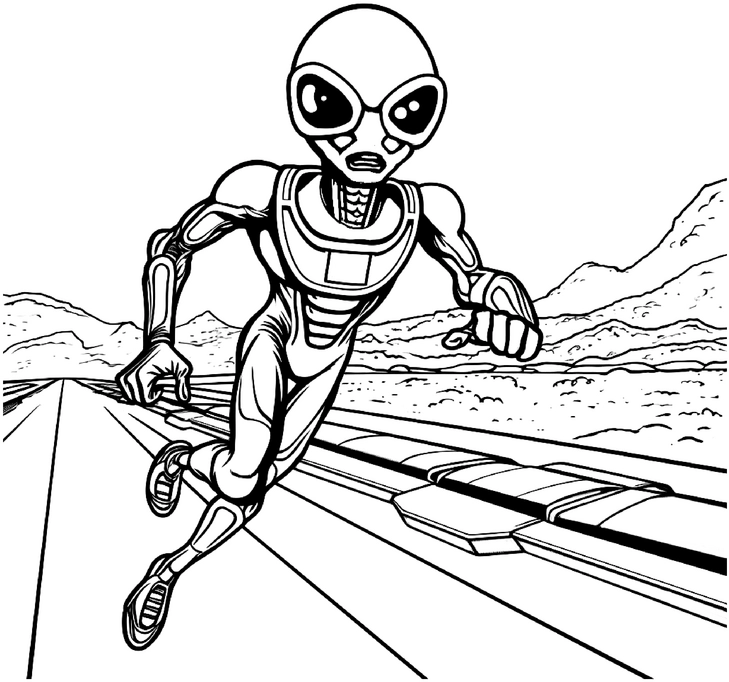 malvorlage-alien-auf-intergalaktischem-weg