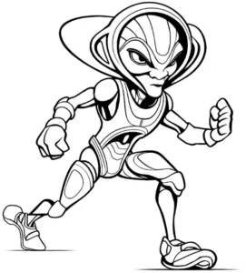 malvorlage-alien-im-weltall-ausmalbild