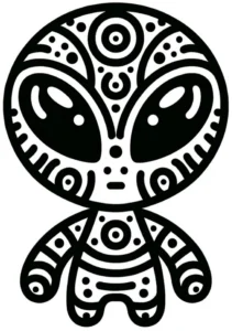 malvorlage-alien-mit-einzigartigen-mustern