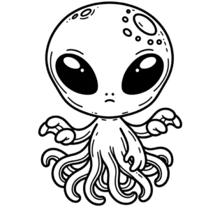 malvorlage-alien-tintenfisch-kreativ-ausmalen