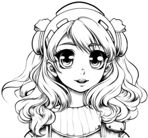 malvorlage-anime-maedchen-grossen-augen-und-froehlichem-laecheln