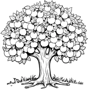 malvorlage-apfelbaum-mit-vielen-aepfeln